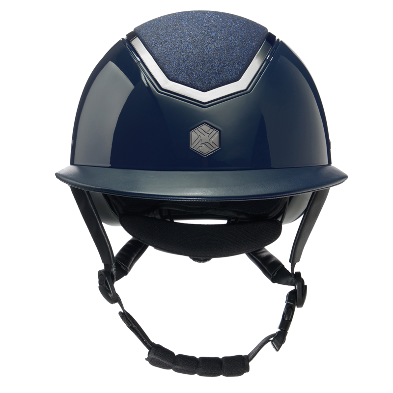 EQX by Charles Owen Kylo Sparkly Wide Peak Riding Hat - Navy Gloss/Pewter-1